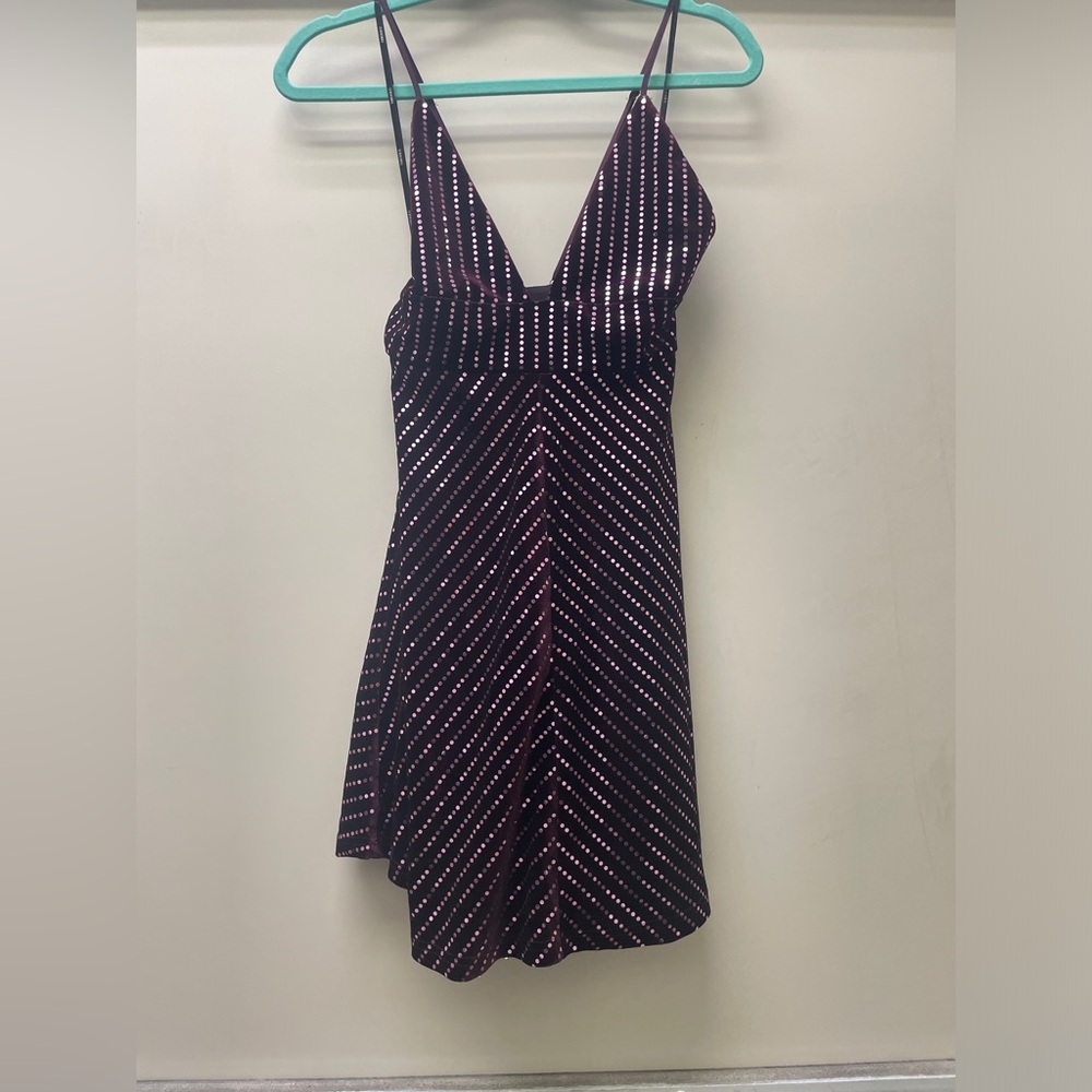 Forever 21 purple 70s sequined mini dress size large